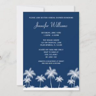 Tropische palm Trees marine Bridal Shower Invitati Kaart