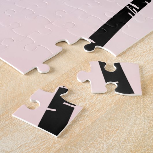 Tropische palm Trees Pink Mint Ombre gouden droom Legpuzzel (Zijkant)