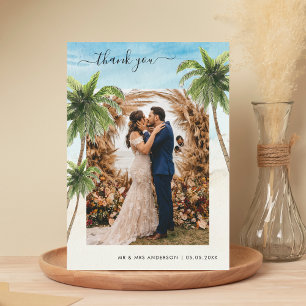 Tropische Palm Trees Zand Strand Bestemming Bruilo Bedankkaart