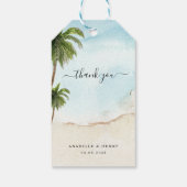 Tropische Palm Trees Zand Strand Bestemming Bruilo Cadeaulabel (Achterkant)