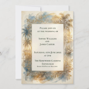 Tropische Palm Trouw Uitnodiging