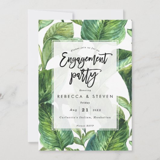 tropische palm vertrekt verlofpartij kaart (Voorkant)