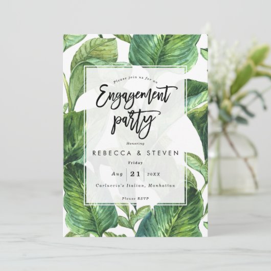 tropische palm vertrekt verlofpartij kaart (Staand voorkant)