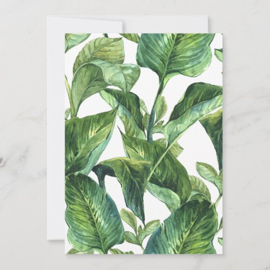 tropische palm vertrekt verlofpartij kaart (Achterkant)