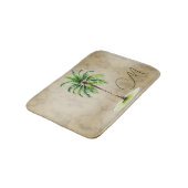 Tropische palm Waterverf boom Monogram Elegant Badmat (Gekanteld)
