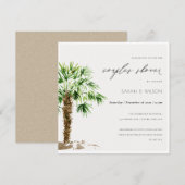 Tropische palm Waterverf Couples Shower Invite Bedankkaart (Voorkant / Achterkant)