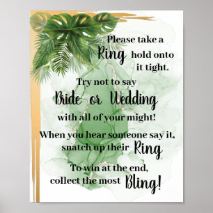 Tropische Palm Zet een Ring om het Bruidsdouche Sp Poster