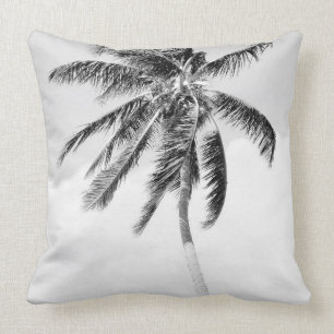 Tropische palm zwart-witte moderne foto kussen
