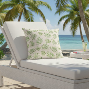 Tropische Palmblad Buitenkussen - Groen Beige