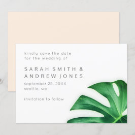Tropische palmblad minimalist Save the Date