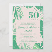 tropische palmbladeren 50e bruiloft Jubileum Kaart (Voorkant)
