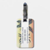 Tropische palmbladeren bagagelabel (Achterkant verticaal)
