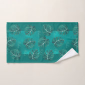 Tropische palmbladeren blauwgroen Aloha script Bad Handdoek (Handdoek)