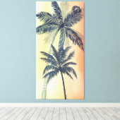 Tropische palmbladeren canvas afdruk (Insitu (Houten vloer))