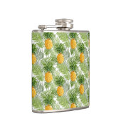 Tropische palmbladeren en ananassen heupfles (Rechts)