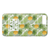 Tropische palmbladeren en ananassen | Jouw namen t Case-Mate iPhone Case (Achterkant (Horizontaal))