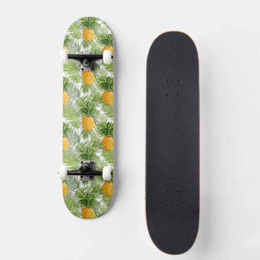 Tropische palmbladeren en ananassen skateboard (Voorkant)
