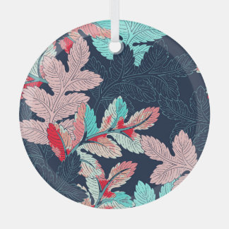 Tropische palmbladeren:  glas ornament