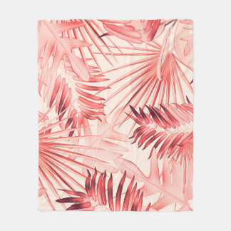 Tropische palmbladeren, Hawaïaans stijlvol patroon Fleece Deken