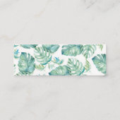 Tropische palmbladeren mini visitekaartje (Achterkant)