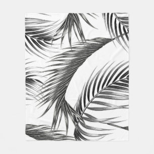 Tropische palmbladeren, naadloos oerwoud. fleece deken