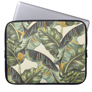 Tropische palmbladeren, naadloze vintag met oerwou laptop sleeve