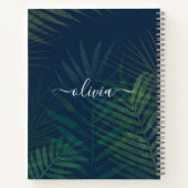 Tropische palmbladeren Notitieboek – donkergroen O (Achterkant)