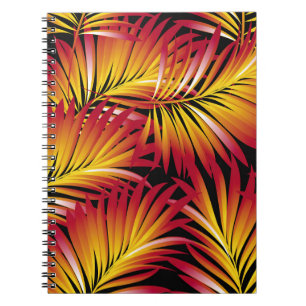 Tropische palmbladeren, oerwoud bladeren, flora notitieboek
