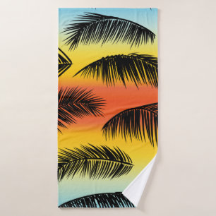 Tropische palmbladeren patroon badhanddoek