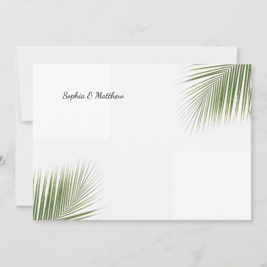 Tropische palmbladeren Persoonlijke benaming zomer Kaart (Voorkant)
