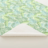 Tropische palmbladeren sherpa deken (3/4)