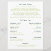 Tropische palmbladeren, strand bruiloft programma (Achterkant)