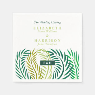 Tropische palmbladeren, strand bruiloft servet