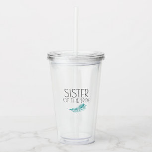 Tropische palmbladeren vrijgezellenfeest acryl drinkbeker