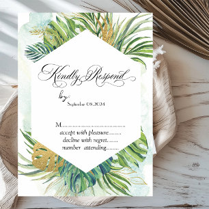 Tropische Palmbladeren Zomer RSVP Kaart