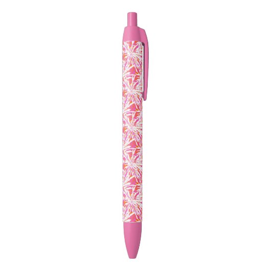 Tropische palmbladeren zwarte inkt pen (Achterkant (Verticaal))