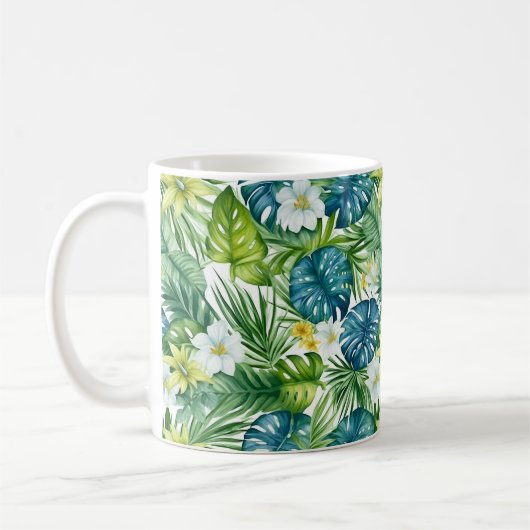 Tropische palmbloemen koffie Mok (Links)