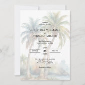 Tropische palmbomen bestemming bruiloft uitnodigin kaart (Voorkant)