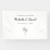 Tropische palmbomen Bestemming Trouw Elegant Spandoek (Horizontaal)