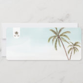 Tropische palmbomen bewaren de datum boarding pass kaart (Achterkant)