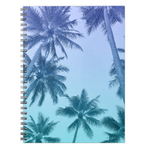 Tropische palmbomen Blauwgroen verloopbuis Notitieboek