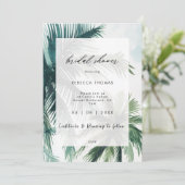 Tropische palmbomen Bruids Douche Uitnodiging (Staand voorkant)