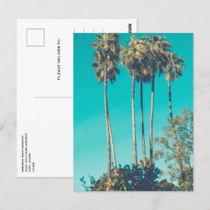 Tropische palmbomen California Retro Briefkaart