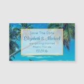 Tropische palmbomen die de datum opslaan (Voorkant)