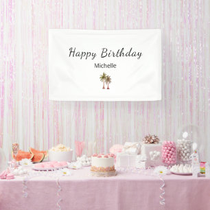 Tropische Palmbomen Elegant Strand Verjaardagsfees Spandoek