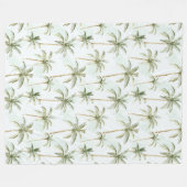 Tropische palmbomen fleece deken (Voorkant (Horizontaal))