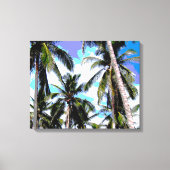 Tropische palmbomen - geposterde stijl canvas afdruk (Voorkant)