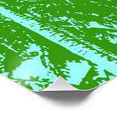 Tropische palmbomen in groen en blauw perfect poster (Hoek)