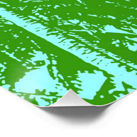 Tropische palmbomen in groen en blauw perfect poster (Hoek)