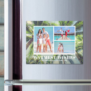 Tropische palmbomen Kerst Foto Magnetische Kaart